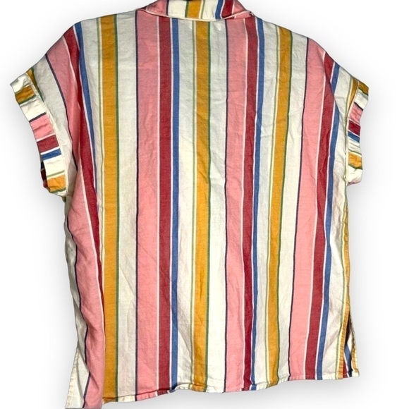 Madewell Bedtime Pajama Shirt Size M Medium Colorful Rainbow Stripe - Picture 3 of 8